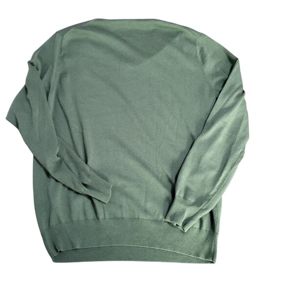 J. Crew Mercantile Men's V Neck LG Merino Wool Blend Sweater Sage Green - Picture 2 of 6